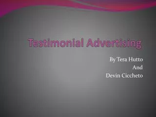 Testimonial Advertising