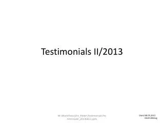 Testimonials II/2013