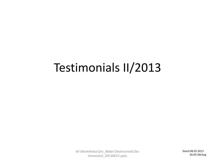 testimonials ii 2013