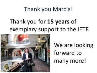 Thank you Marcia!