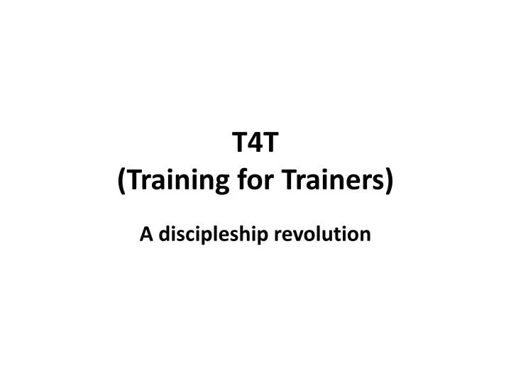 t4t training for trainers