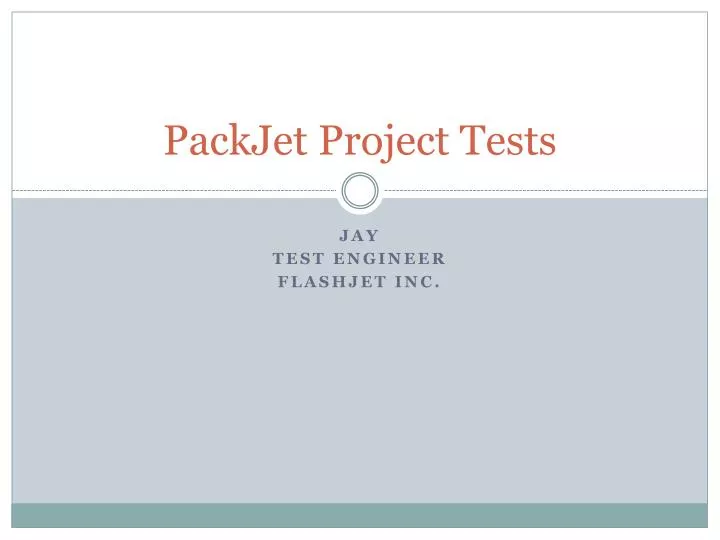 packjet project tests