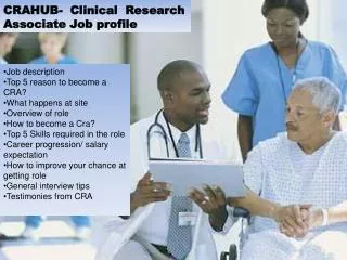 CRAHUB- Clinical Research Associate Job profile