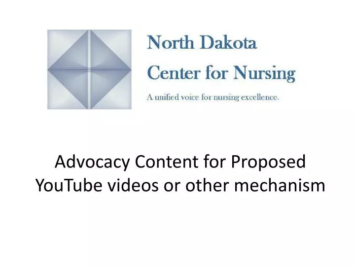 advocacy content for proposed youtube videos or other mechanism