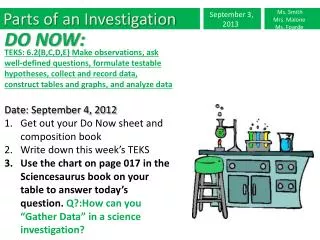 Parts of an Investigation