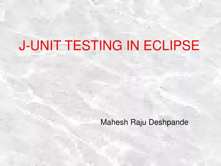 j unit testing in eclipse
