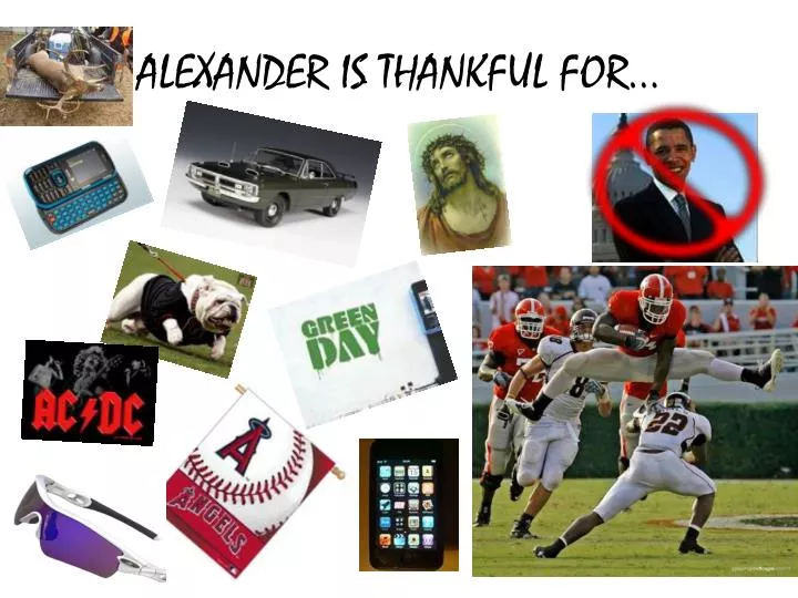 alexander is thankful for