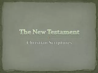 the new testament