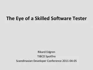 The Eye of a Skilled Software Tester