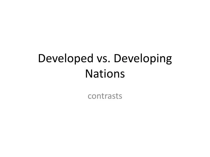 developed vs developing nations