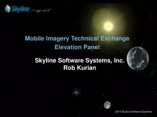 Mobile Imagery Technical Exchange Elevation Panel