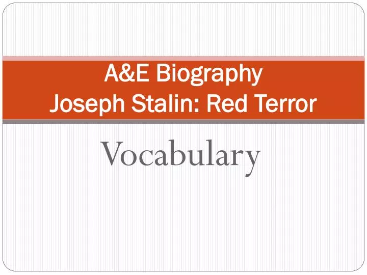 a e biography joseph stalin red terror
