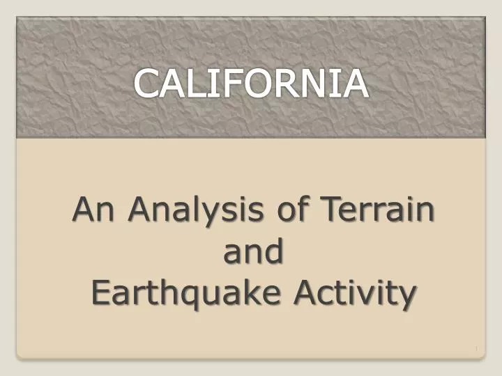 an analysis of terrain and earthquake activity