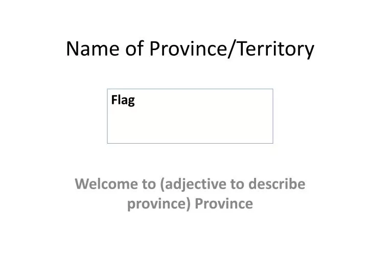 name of province territory
