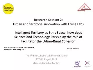 Research Session 2: Urban and territorial innovation with Living Labs