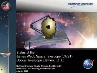 Status of the James Webb Space Telescope (JWST) Optical Telescope Element (OTE)