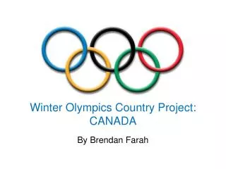 Winter Olympics Country Project: CANADA