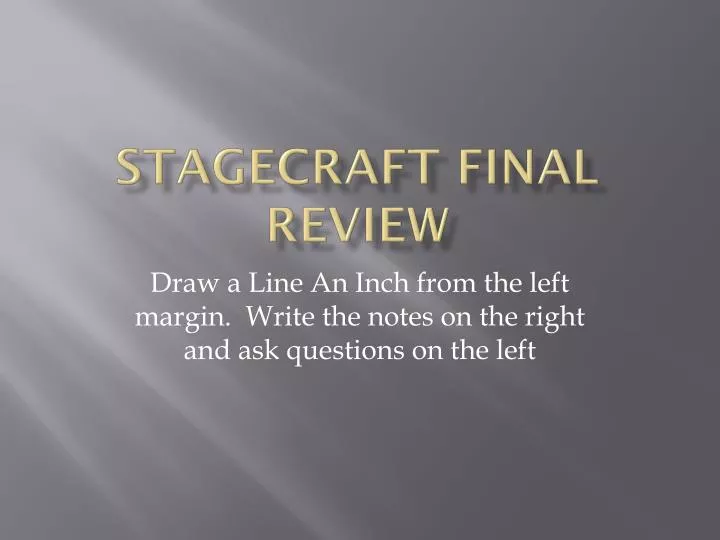 stagecraft final review