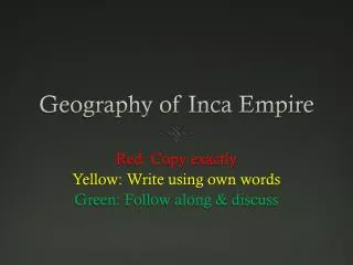 Geography of Inca Empire