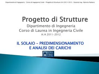 progetto di strutture