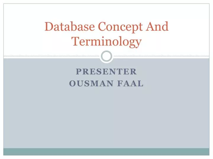 database concept and terminology