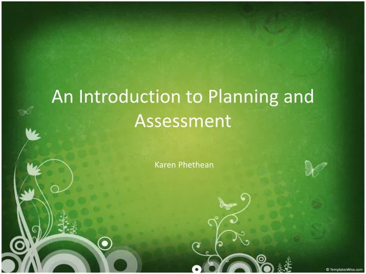 an introduction to planning and assessment