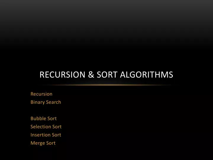 recursion sort algorithms