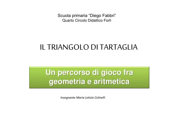 il triangolo di tartaglia