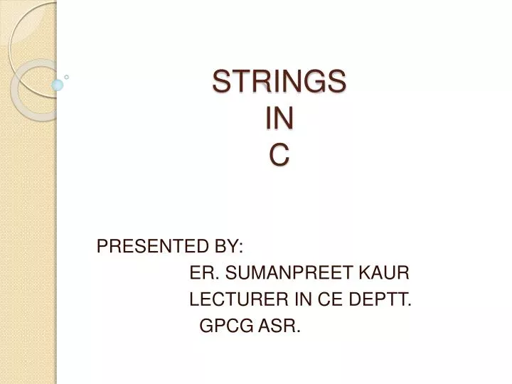strings in c
