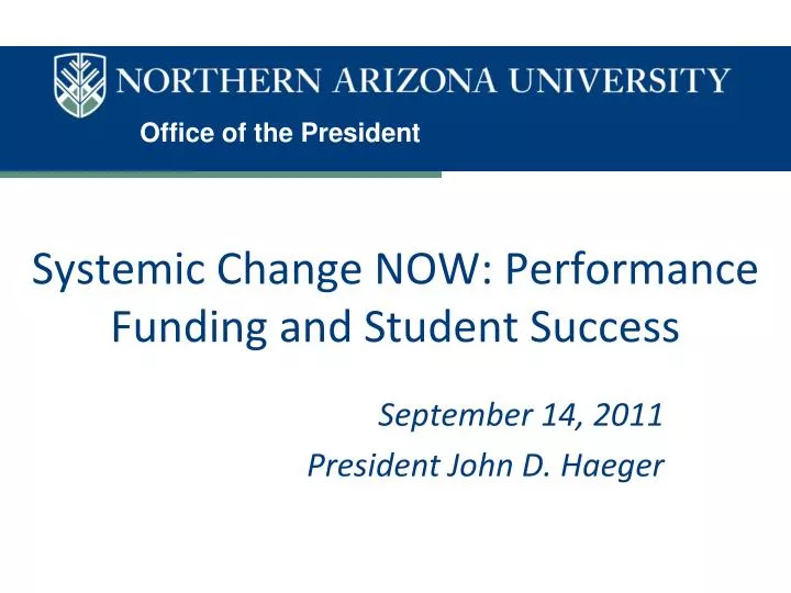systemic change now performance funding and student success