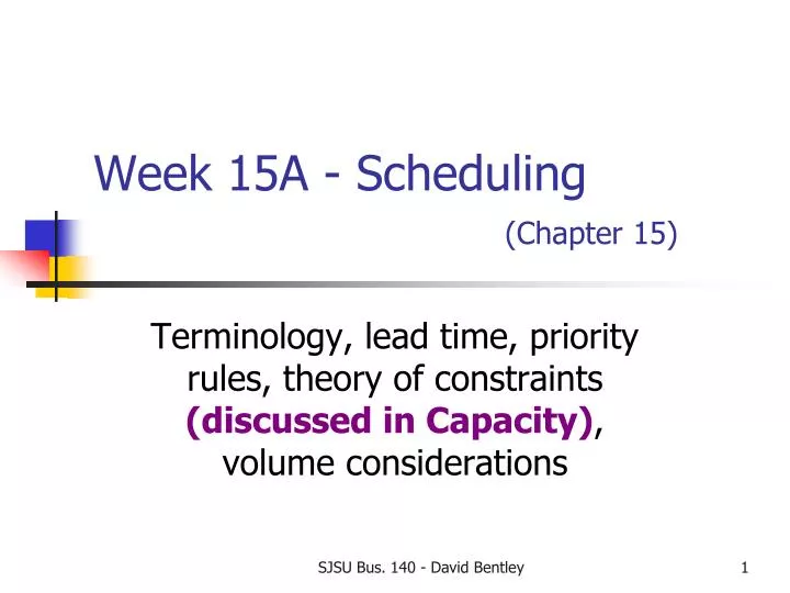 week 15a scheduling chapter 15