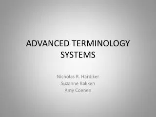 ADVANCED TERMINOLOGY SYSTEMS