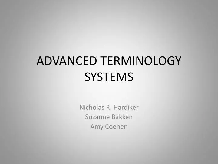 advanced terminology systems