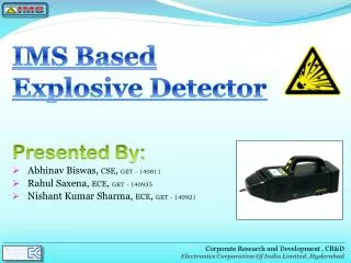 IMS Based Explosive Detector