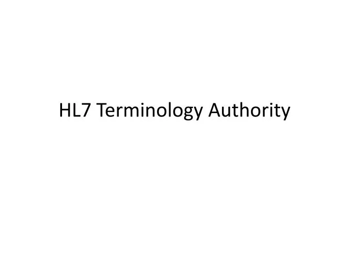 hl7 terminology authority