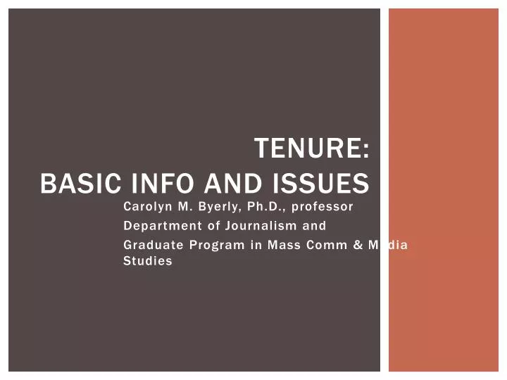 tenure basic info and issues