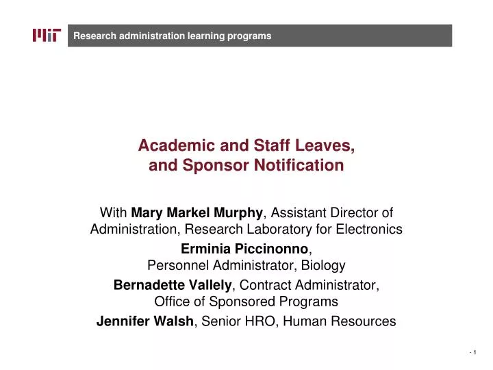 academic and staff leaves and sponsor notification