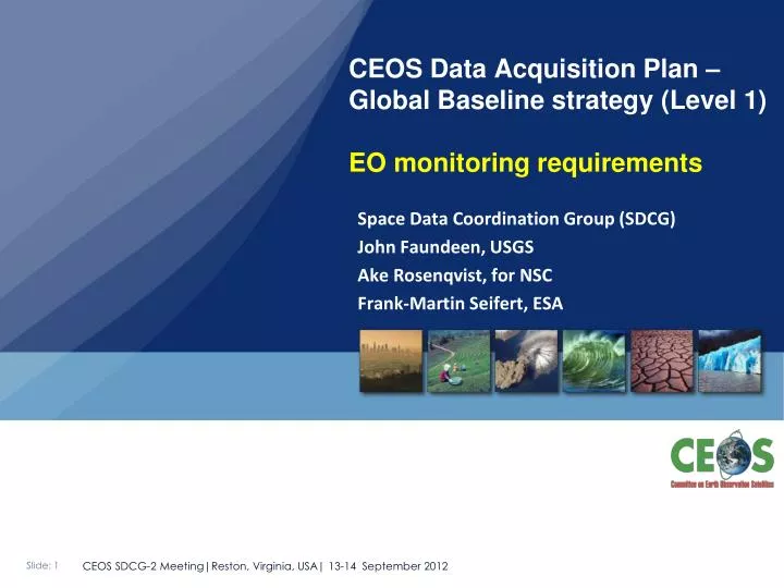 ceos data acquisition plan global baseline strategy level 1 eo monitoring requirements