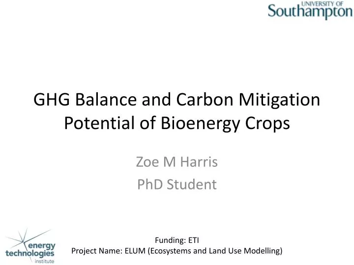 ghg balance and carbon m itigation p otential of b ioenergy c rops