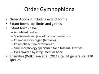 Order Gymnophiona