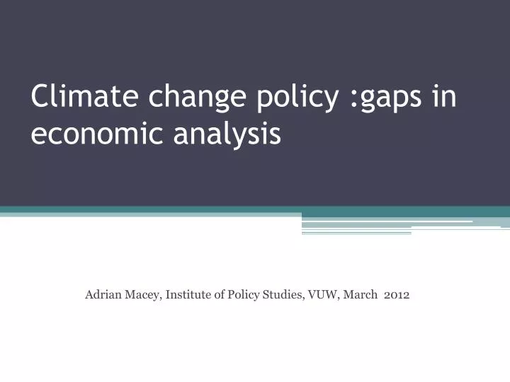 climate change policy gaps in economic analysis