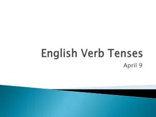 English Verb Tenses