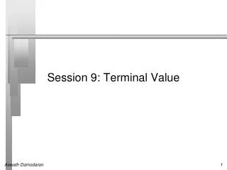 Session 9: Terminal Value