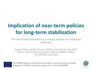 Implication of near-term policies for long-term stabilization