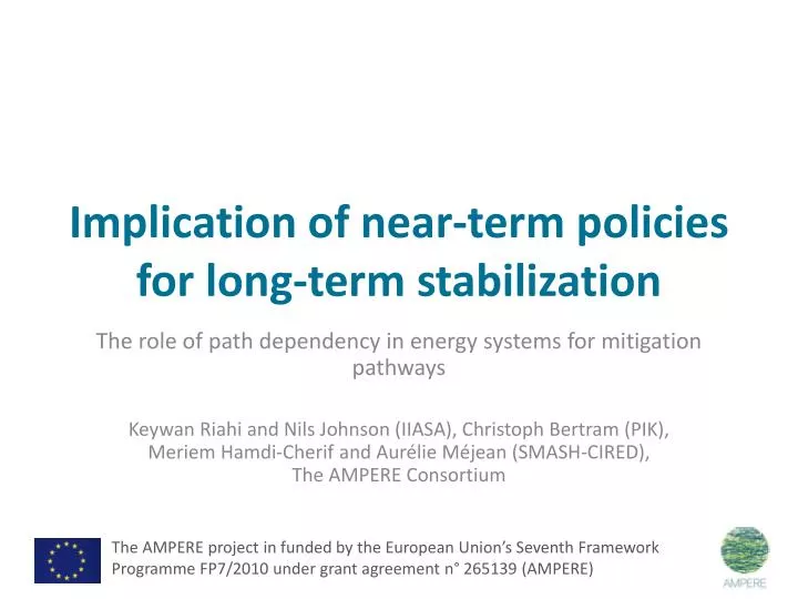 implication of near term policies for long term stabilization