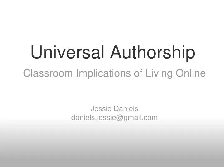 universal authorship