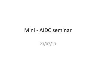 Mini - AIDC seminar