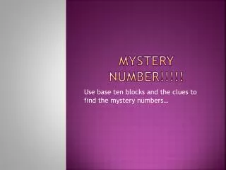 MYSTERY NUMBER!!!!!