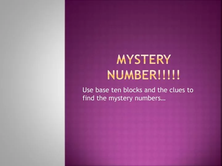 mystery number