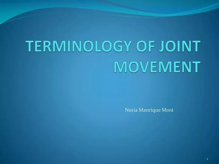 terminology of joint movement